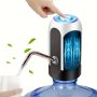 1PC Water Bottle Pump Electric Water Bottle Pump USB Rechargeable Automatic Drinking Water Pump For Universal 11.36-18.93 L Bottles Portable Camping Water Dispenser