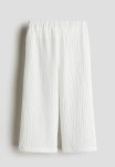 Crinkled Wide Trousers - White