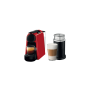 Nespresso Essenza Bundle With Aeroccino Milk Frother - Ruby Red