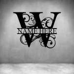 W - Alphabet Personalized Monograms - 600MM Matt Silver