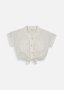 Tie Front Linen Blend Boxy Shirt