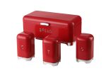 Breadbin & Canister Set - Milano Collection Scarlet Red