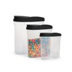 3 Piece Cereal Dispenser Set Black