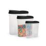 3 Piece Cereal Dispenser Set Black