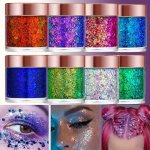 1PC Chameleon Gel Glitter Powder Multicolor Sequins Makeup Eye Shadow Body And Face Highlight Sparkling Cosmetic Grade Glitter F