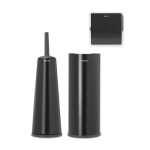 Toilet Accessory Set Of 3 - Matt Black Matt Steel White Brilliant Steel - Brilliant Steel