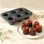 Carbon Steel 6-CUP Cannel Baking Tray