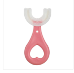 Baby kids U Shaped Silicone Toothbrush Set - Pink