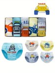 5PCS Boys' Cotton Underwear Comfortable Breathable Briefs Assorted Mountain Bike Patterns Toddler & Kids Underwear 2-10 Years Ol
