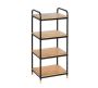 Wenko Loft Range 4-TIER Bamboo And Metal Shelving Unit