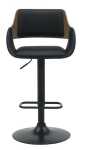 JOST Walnut Pu Black Wood Bar Stool - JY3060X-L