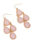 Goldair Gold Teardrop Pink Stones Drop Earrings