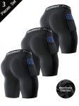 3 Pcs Men's Compression Pocket Sports Boxers Letter Elastic Waist Breathable Quick Drying Highly Stretch Boxers For Outdoor Fitn
