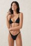 Cotton On Micro Tanga Brazilian Bikini Bottom - Black Crinkle
