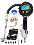 Azuno Digital Tire Inflator With Pressure Gauge 200 Psi Heavy Duty Air Compressor Accessories Comes With A Portable Carrying Box