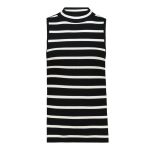 Rib Stripe High Neck Tank