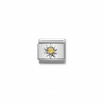 Classic Silver Sun With Yellow Cz Link