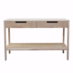 Hudson Rattan Shelf Server - Cotton White Finish