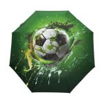 Kaaviyo Green Doodle Cartoon Ball Umbrella Windproof Automatic Foldable Umbrells Auto Open Close For Men Women Kids