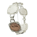 925 Sterling Silver South African Bulky Coin 18.5CM Bracelet