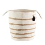 Floor Basket - Ivory & Jute Stripes - Large