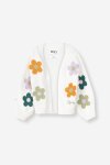 GIRLS Floral Cardigan - 10 Off White