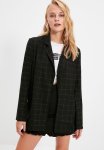 Check Blazer Jacket - Black