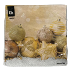 602500360 Napkin 33X33CM - Gold Baubles