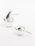 Silver Plated Teardrop Stud Earrings