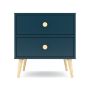 Bam Impression Two Drawer Bedside Table - Petrol Blue