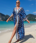Women's Blue Summer Rain Beach Cover-up
