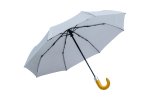 21" Wooden Hooked Handle Auto Open & Close Fold-up Rain Umbrella