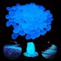 Luminous Pebbles - 100PCS Glow-in-the-dark Stones For Garden Pathways Flower Pots Indoor Vases & Fish Tanks - Durable Resin Decorative Rocks