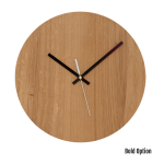 Quinn Wall Clock In Oak - 250MM Dia Clear Varnish Bold White Second Hand