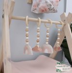 Baby Gym Themed Dangles Boho Rainbow And Rose