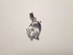 Clear Glass Dolphin Plated Pendant