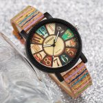 Retro Fashion Wood Grain Compass Wrist Watch