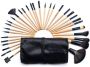 24PIECES Professional Makeup Brush Cosmetic Set With Carrying Bag - Black