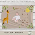 Milestone Blanket Giraffe Leaf