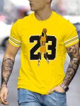 Men's 23 Graphic Print T-Shirt Short Sleeve Crew Neck Tee Men's Clothing For Summer Outdoor