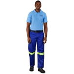 Site Premium Polycotton Pants - Reflective Legs - Yellow Tape - Royal Blue 52