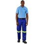 Site Premium Polycotton Pants - Reflective Legs - Yellow Tape - Royal Blue / 52