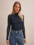 Charlotte High Neck Long Sleeve Top - 18 Night Sky