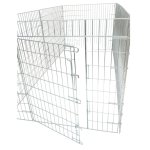 6-PANEL Flat Folding Playpen With Doggy Gate Steel 80 X 60CM – 120 X 110CM