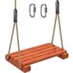Seleware Wooden Swing Seat With Adjustable Rope Heavy Duty Flat Tree Swing For Adults & Kids Indoor outdoor Playground Swing Set
