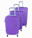 Smte Abs Durable Hardshell 360 Spinner Wheels Trolley Luggage Set Purple 3-PIECE With Keychain