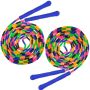 Double Dutch Jump Rope 2 Pack 16FT Adjustable Beaded Skipping Rope