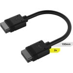 Icue Link Cable 2X 100MM With Straight Connectors Black