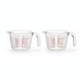 Red And Transparent Glass Creamer Jar - 500ML - 2PCS