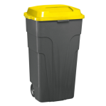 New Plastic Rubbish Bin – Wheelie Bin – 140L – Yellow – SAL032YL